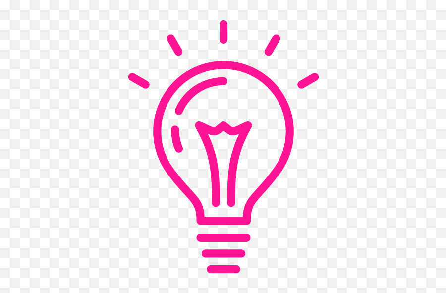 Deep Pink Light Bulb 2 Icon - Light Bulb Icon Svg Png,Lightbulb Png