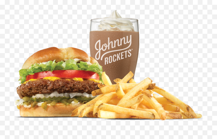 Burger And Fries Png - Johnny Rockets Burger With Fries,Burger And Fries Png