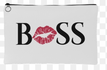 Boss Kiss Lips - Travel Makeup Accessory Cosmetic Tote Money Bag Size Small Large Chiquis Confidential png