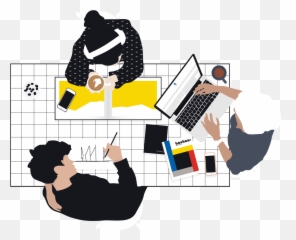 Free Flat Vector People Top Views - Studying Top View Silhouette Png,People Top View Png