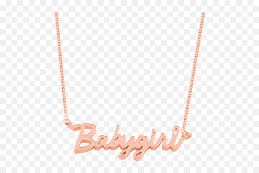 Babygirl Signature Necklace Chain In 2020 - Rose Gold Baby Girl Necklace Png,Gold Chains Transparent