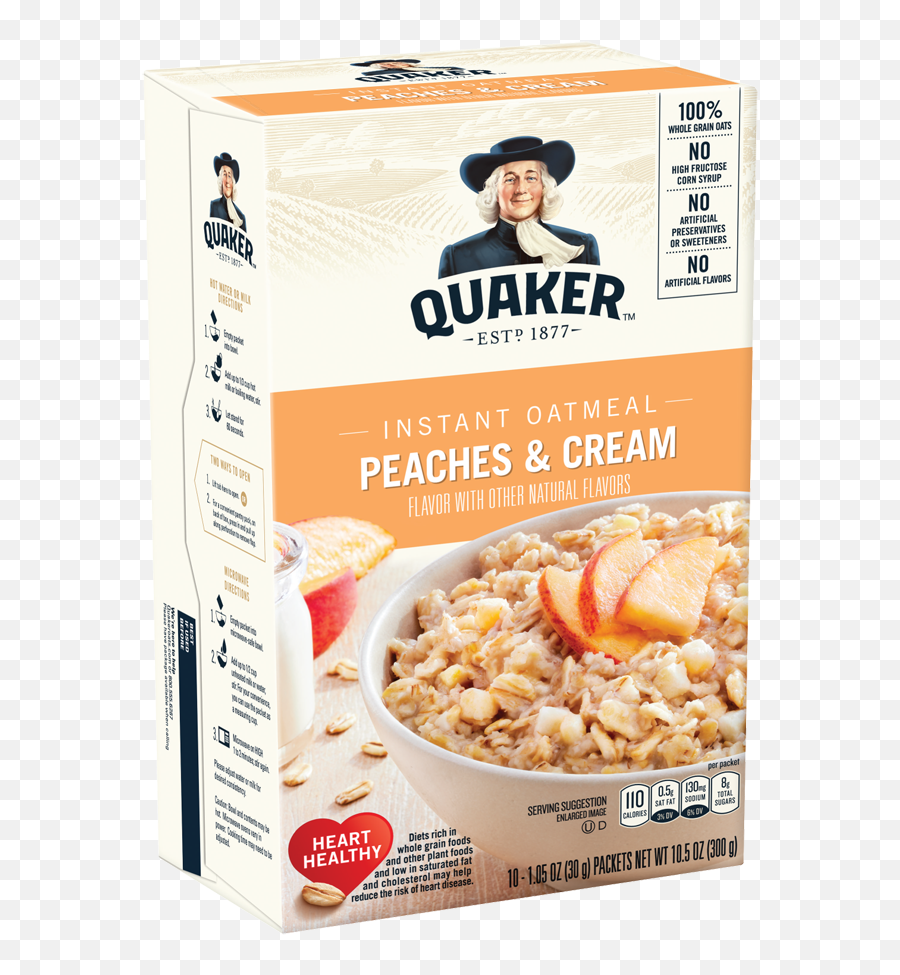 Quaker Instant Oatmeal Peaches Cream - Quaker Oats Peaches And Cream Png,Quaker Icon