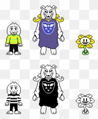 Undertale Resprite - Asriel Dreemurr and Flowey by Fictional Character png