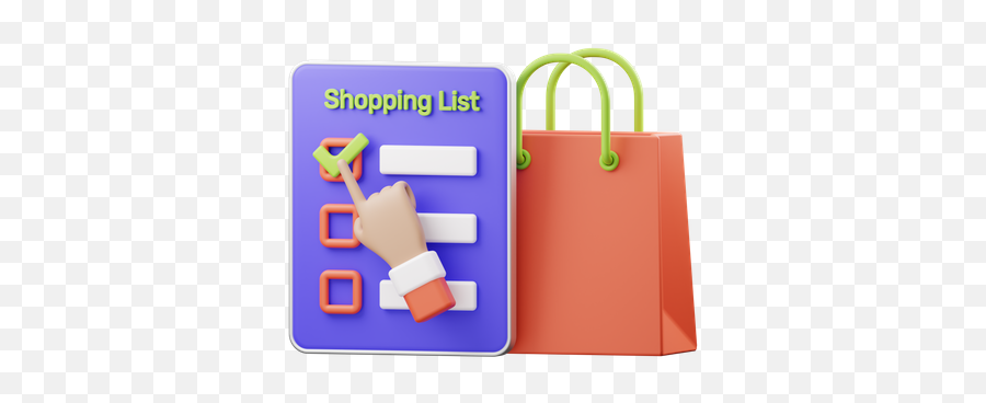Premium Shopping List 3d Illustration Download In Png Obj - Shopping List Icon 3d,Wish List Icon
