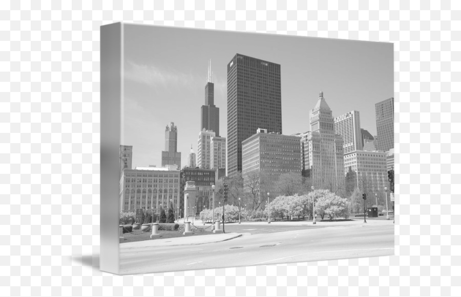 Chicago Skyline By Frank Romeo - Willis Tower Png,Chicago Skyline Png