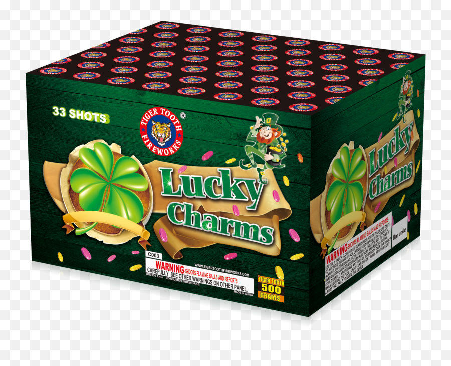 Lucky Charms - 33 Shots 500 Gram Tiger Tooth Fireworks Box Png,Lucky Charms Png