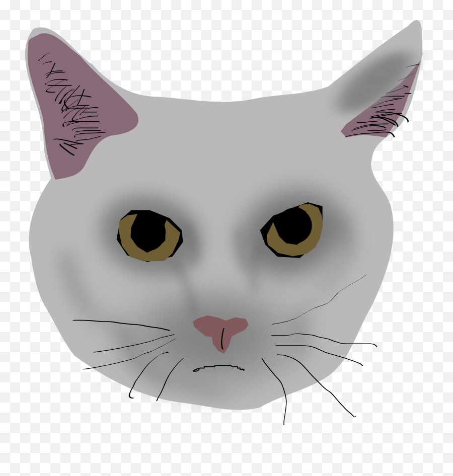 Pink Domestic Short Haired Cat Head Png - Clip Art,Cat Head Png