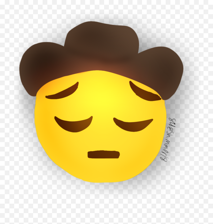 Y E S Sad Cowboy Emoji Sadcowboyemoji Sadcowboy Art Mya - Smiley Png,Cowboy Emoji Png