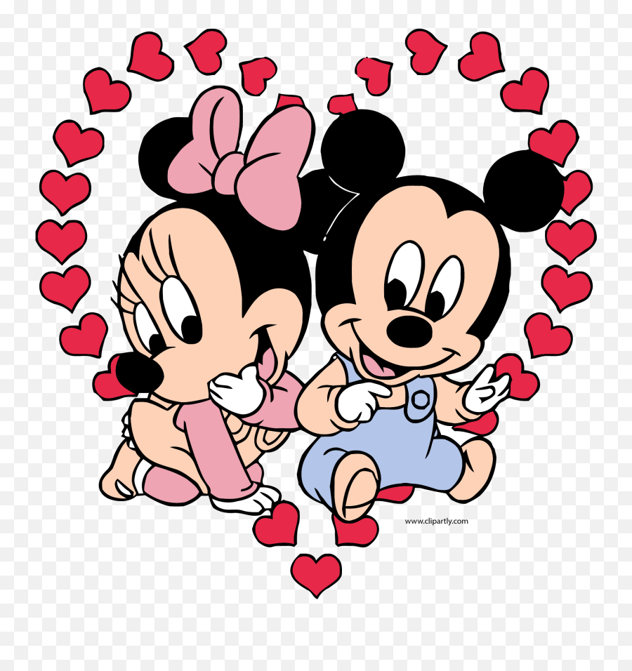 Minnie Mouse Heart Clipart Png - Mickey Minnie And Baby,Baby Minnie Mouse Png