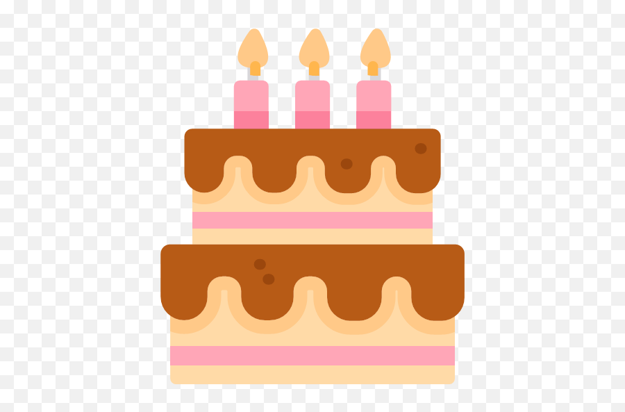 Flat Version Svg Birthday Cake Icon Png