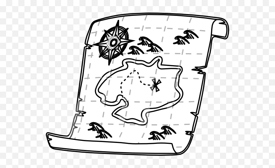 Treasure Map Outline Png Clip Arts For - Treasure Map Black And White Png,Treasure Map Png