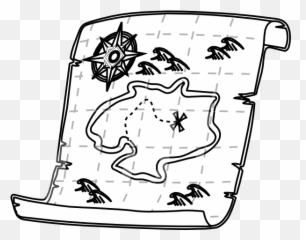 Treasure Map Outline Png Clip Arts For - Black And White