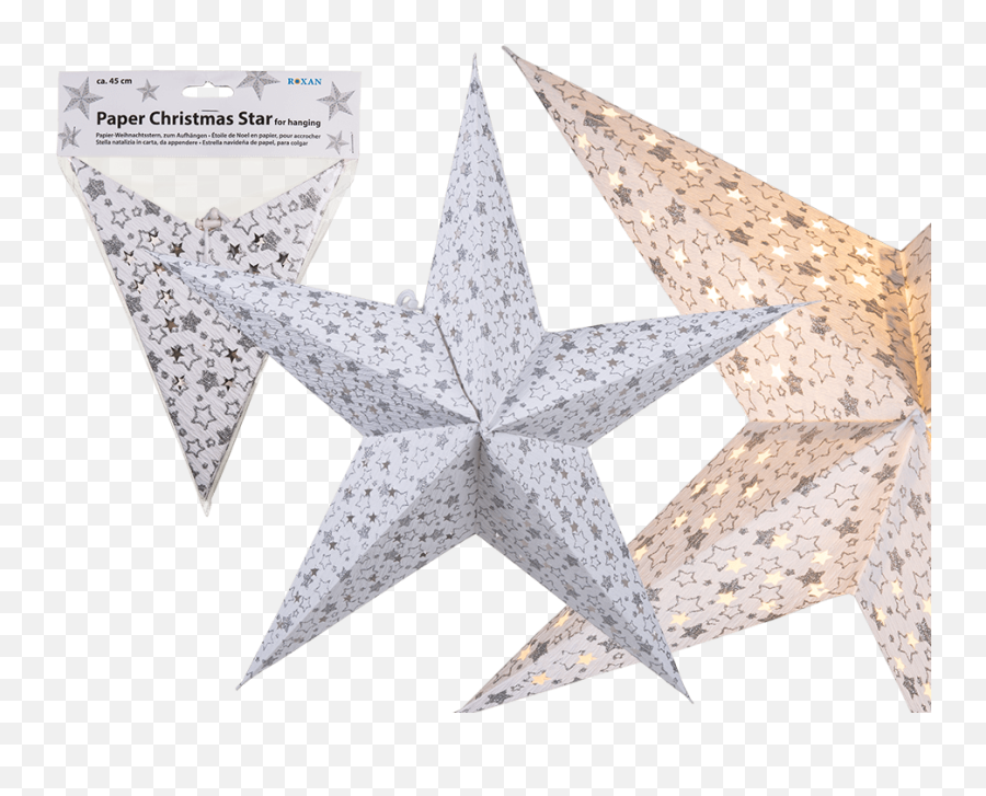 Christmas Star Png - White Paper Christmas Star With Silver Papierová Hviezda,Christmas Star Png