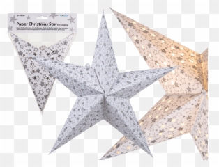 Christmas Star Png - White Paper Christmas Star With Silver Papierová Hviezda