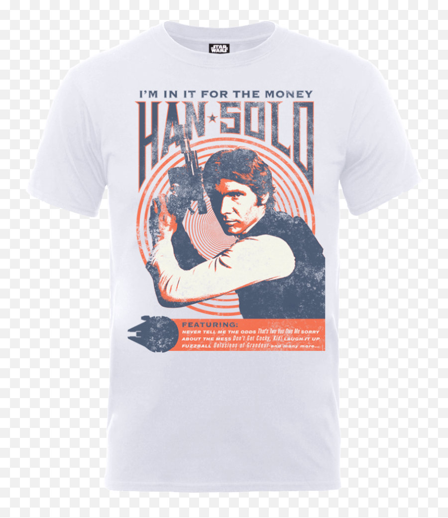 Star Wars Han Solo Retro Poster T - Shirt White Star Wars Harrison Ford Poster Png,Han Solo Png