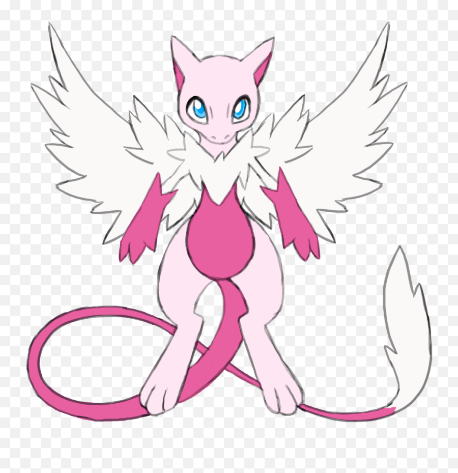 Mega Mew Concept Sketch By Chibi - Cartoon Full Size Png Portable Network Graphics,Mew Png