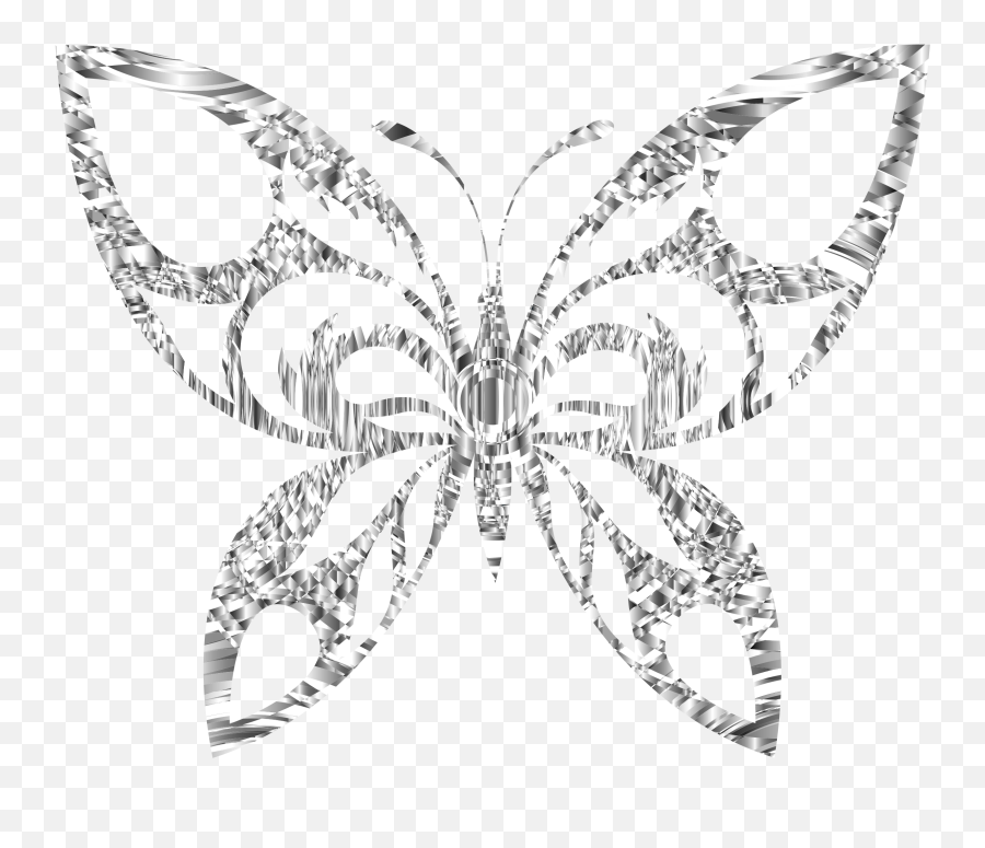 Download Diamond Clipart Butterfly - Silver Butterfly Silhouette Butterfly Clipart Black And White Png,Butterfly Clipart Transparent Background