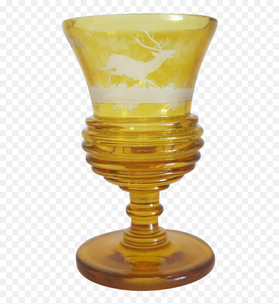 Download Bohemian Amber Crystal Glass Goblet Ca - Champagne Barware Png,Goblet Png