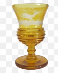 Download Bohemian Amber Crystal Glass Goblet Ca - Champagne Barware png