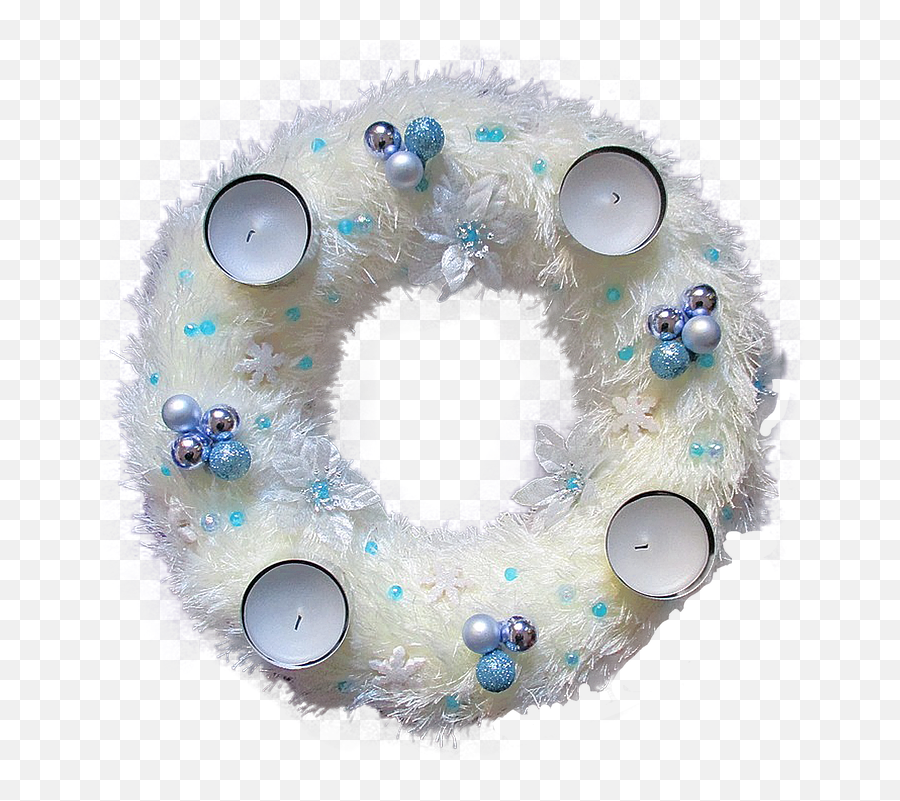 Download Laminated Poster White Blue Advent Wreath Festive - Wreath Png,Advent Wreath Png