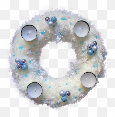 Download Laminated Poster White Blue Advent Wreath Festive - Wreath Png,Advent Wreath Png