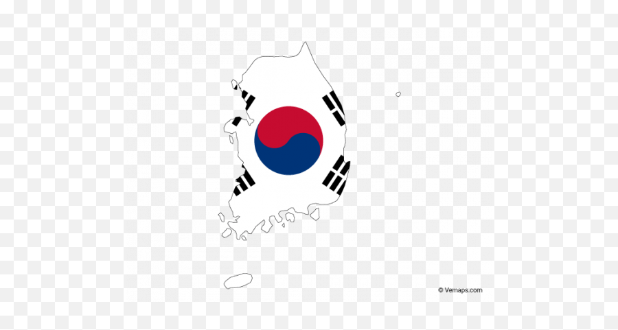 Map Vector Korea South Flag - Flag South Korea Outline Png,Korean Flag Transparent