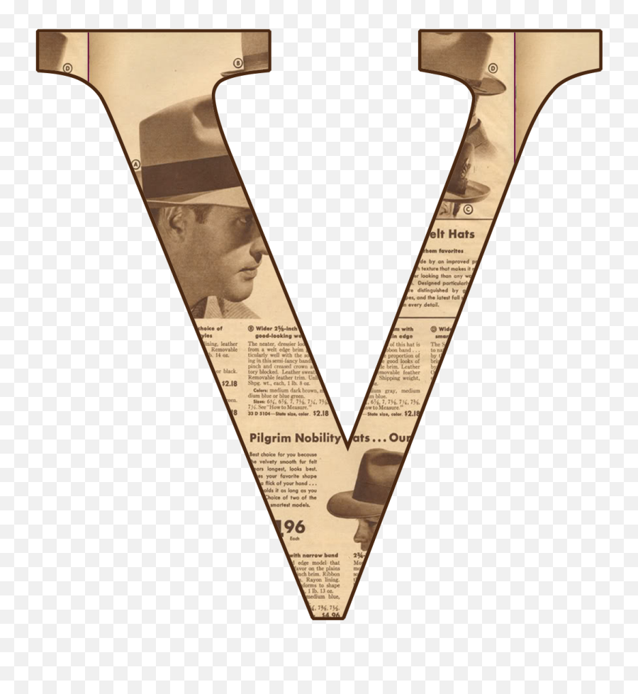 Alphabet Letter V Monogram - Newspaper Letter V Png,Letter V Png