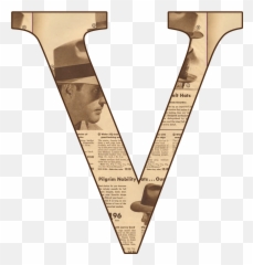 Alphabet Letter V Monogram - Newspaper Png
