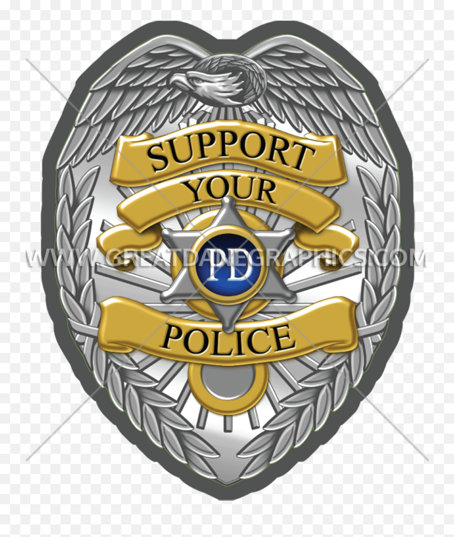 Support Police Badge Production Ready Artwork For T - Shirt Solid Png,Blank Police Badge Png