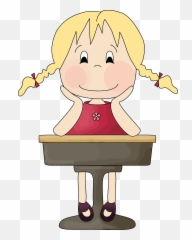 Yellow Girl Student Listening Clipart Png U2013 Clipartlycom - Student Listening Clipart,Girl Sitting Png