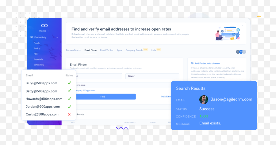 Email Finder And Verifier Software Finderio By 500apps - Vertical Png,New Finder Icon