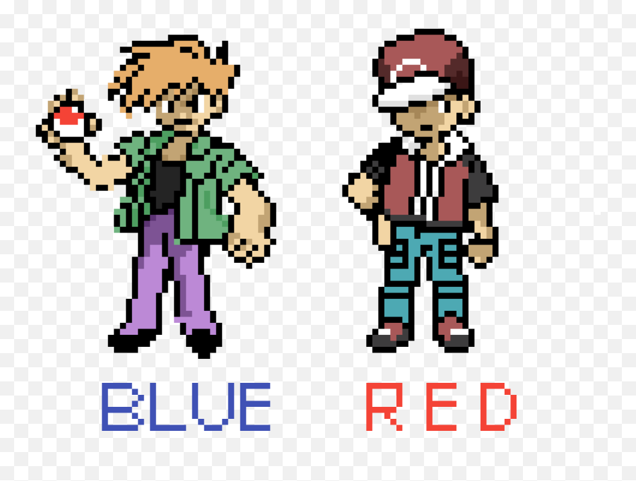 Editing Pokemon Origins Trainers Red And Blue - Free Online Pokemon Trainer Blue Pixel Art Png,Pokemon Red Icon