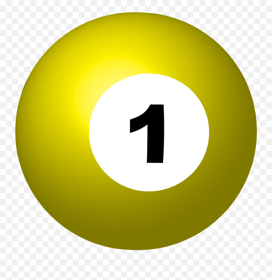 Pool Ball Number 1 Sphere Game - Billiard Ball 1 Clipart Png,Cue Ball Png
