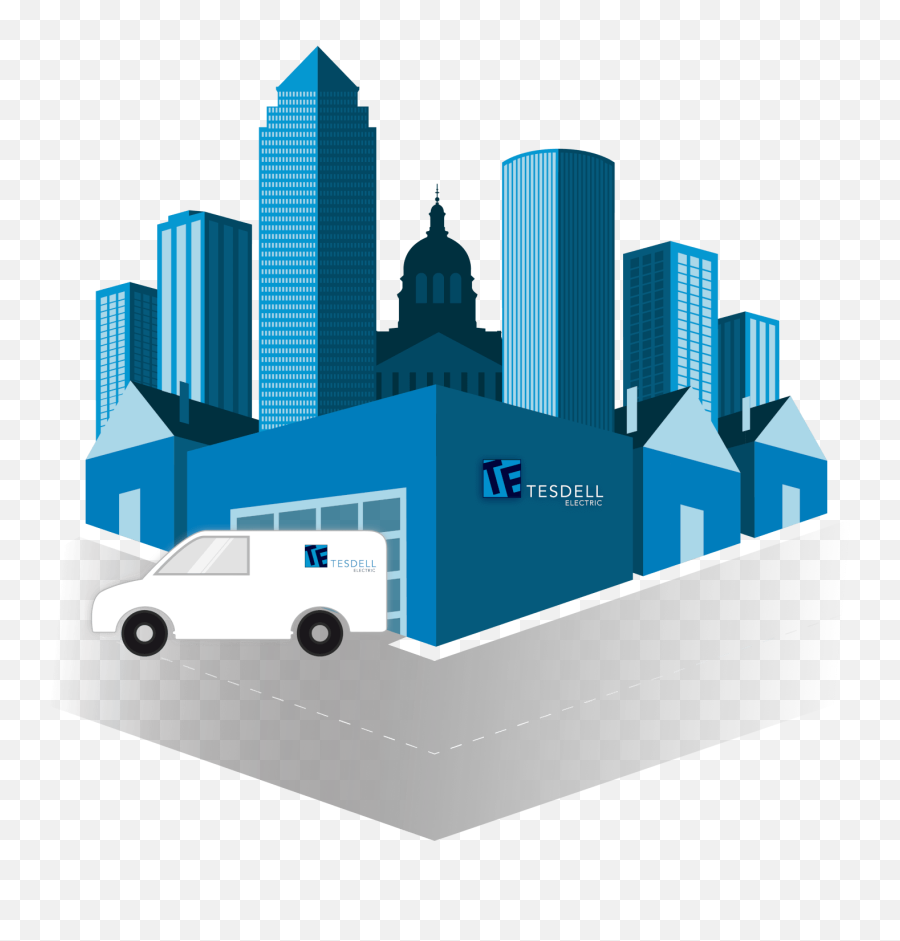 Tesdell Electric Electrical Contractor Des Moines - Vertical Png,City Skyline Icon