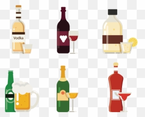 Wine Beer Vodka Alcoholic Beverage - Transparent Background Png