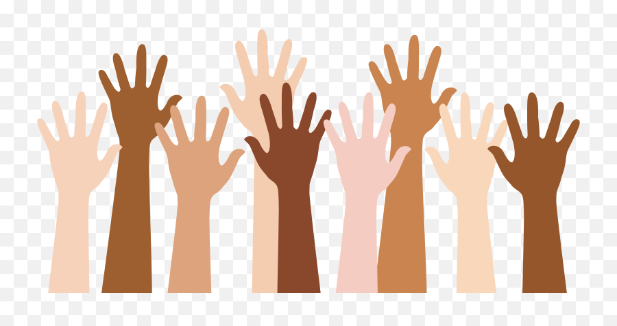 Racial Equality - Raising Hands Clipart Png,Race Png