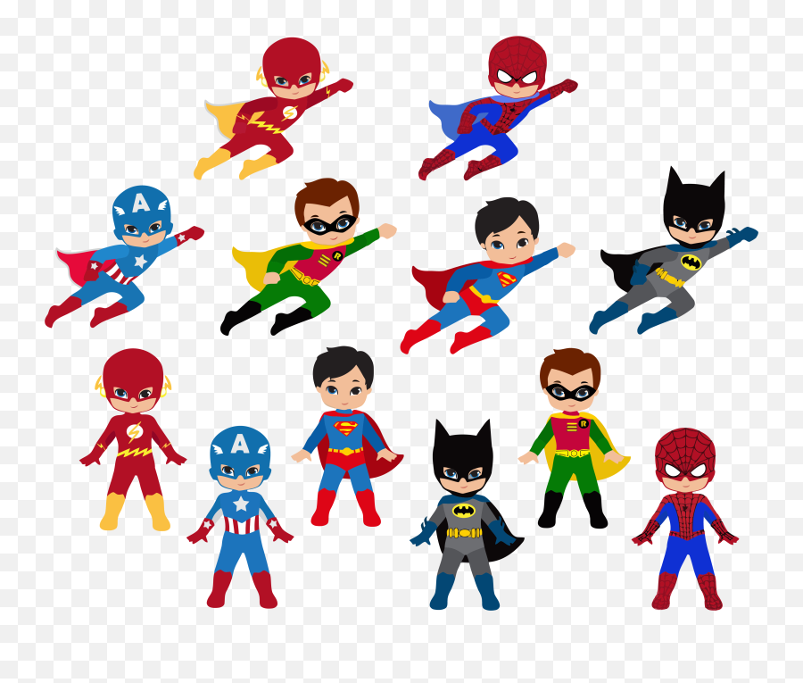 Superheroes Vector Free Download - Cartoon Superheroes Png,Batman Logo Vector