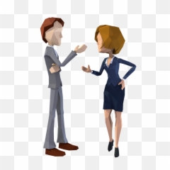 Two Business People Talking Png - Cartoon Characters