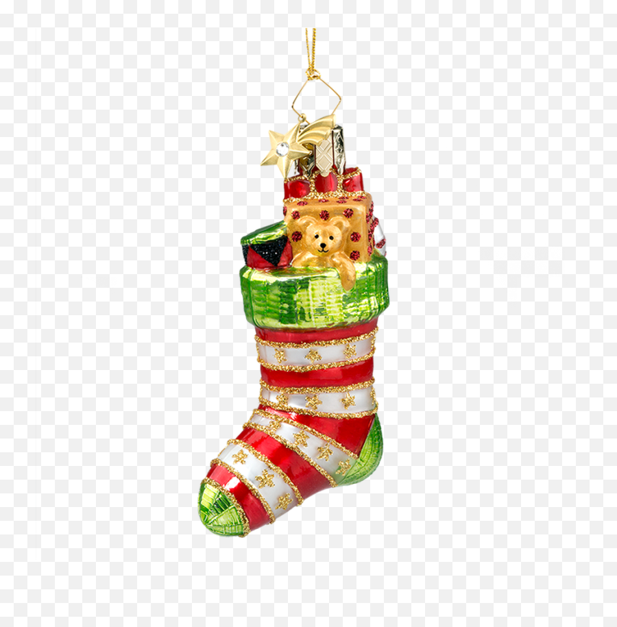 Red Striped Christmas Stocking - Christmas Stocking Png,Stocking Png
