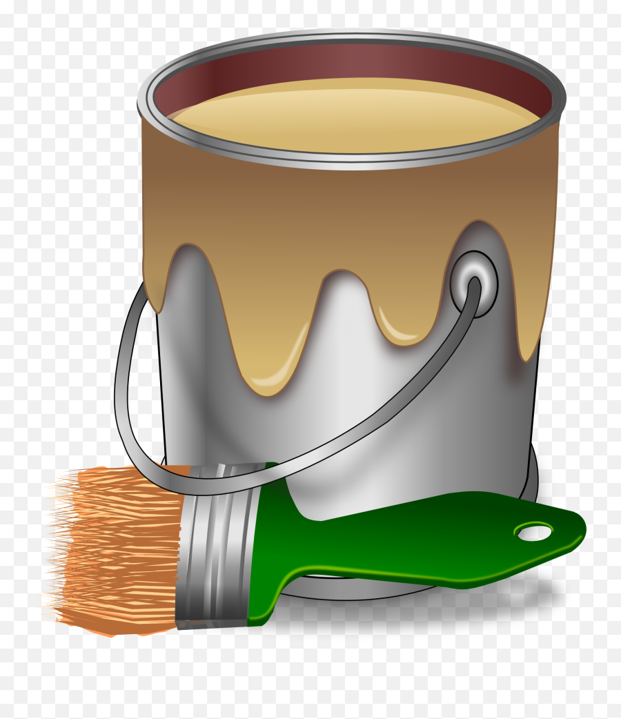 Tags Brush Bucket Pail Paint - Pinceau Pot De Peinture Png,Paint Bucket Png