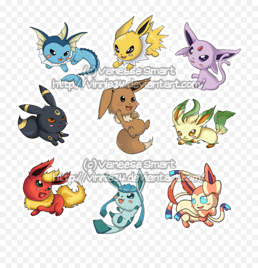 Eevee Evolutions Can You Name All Their Types - All Of Pokemon Eevee Evolution All Png,Eevee Png