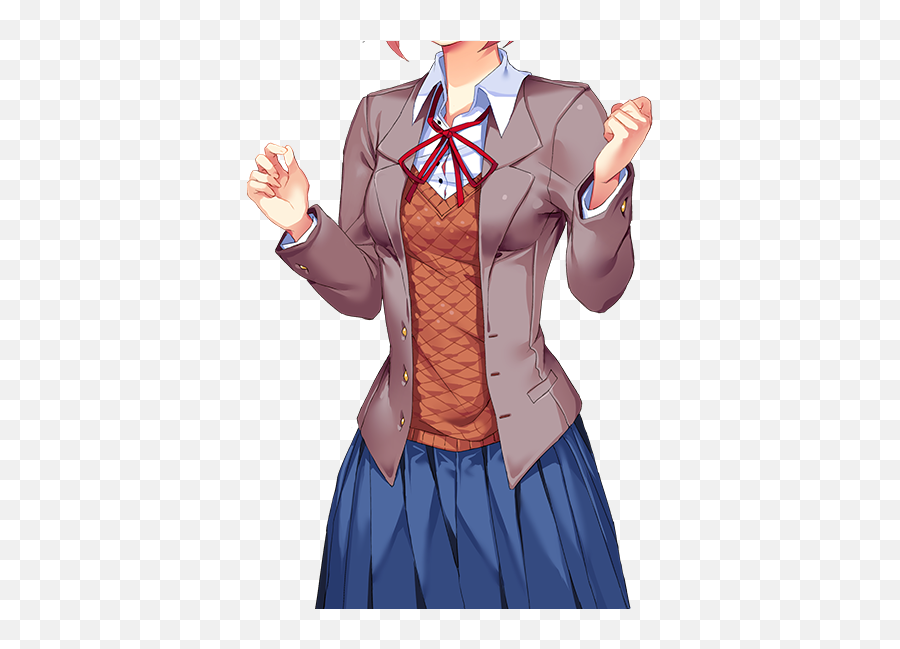 Pose4 - Sayori Ddlc Sprite Full Size Png Download Seekpng Doki Doki Literature Club Sayori,Sayori Png