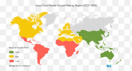 Download Vr Market Growth By Region Hd - World Map Region Growth Png,Growth Png