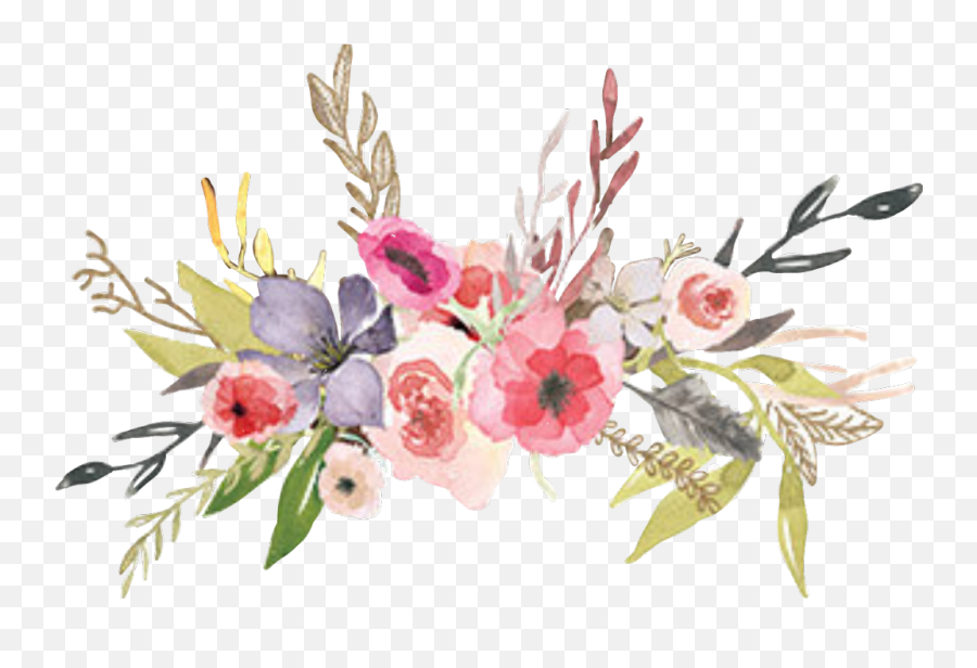 Flowers Watercolorsunicorncolors Unicorn 1451641 - Png Unicorn Flowers Transparent,Unicornio Png