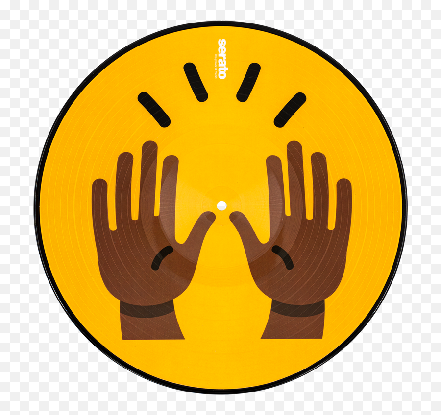 Serato Control Vinyl - Hands 12u201d Reversible Emoji Two Designs Per Set Emoji Of Pressing Back By Hands Png,Microphone Emoji Png