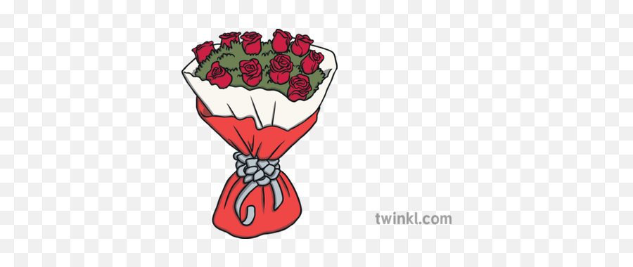 Rose Bouquet With Removable Roses Illustration - Twinkl Garden Roses Png,Bouquet Of Roses Png