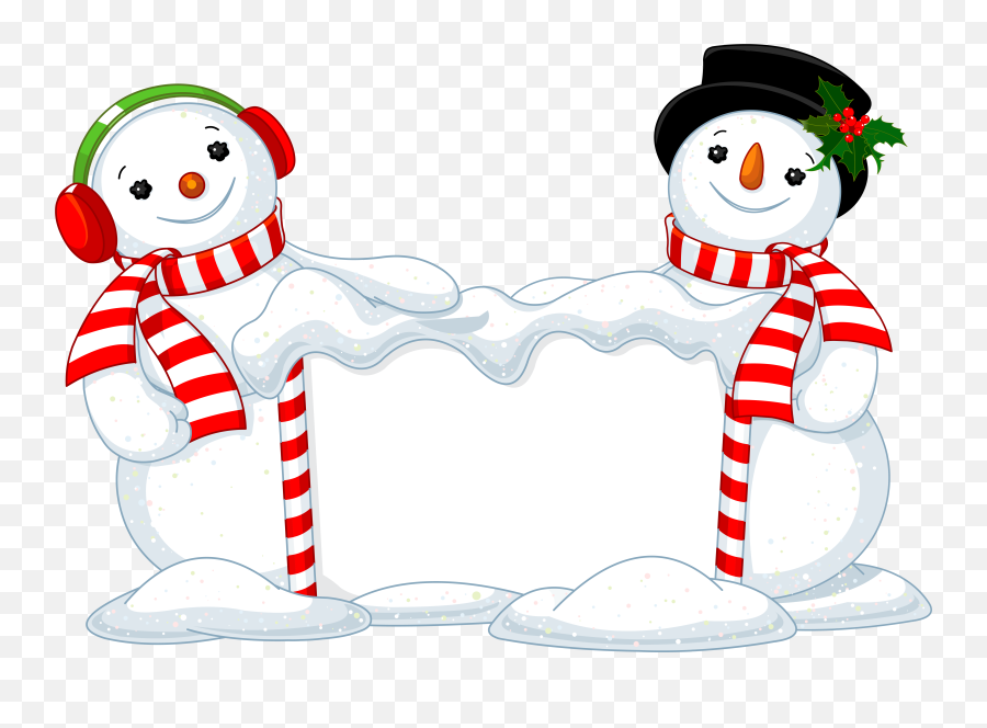 Download Hd Snowmen Clipart Decoration - Two Snowmen Clipart Png,Snowman Clipart Transparent Background