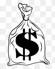 Bag Bank Clip Art Transprent Png Free - Transparent Black And White Money Clipart