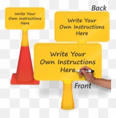 Write - On Blank ConeBoss Sign Sharing png
