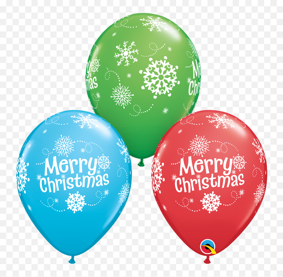 11 Round Special Assorted Merry Christmas Snowflakes 53427 - Pack Of 50 Qualatex Australia Merry Christmas Balloons Png,Christmas Snowflakes Png